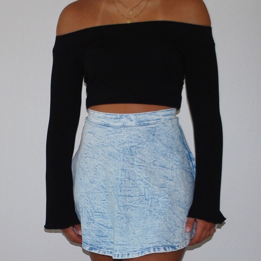 Love Culture Acid Wash Skater Skirt
